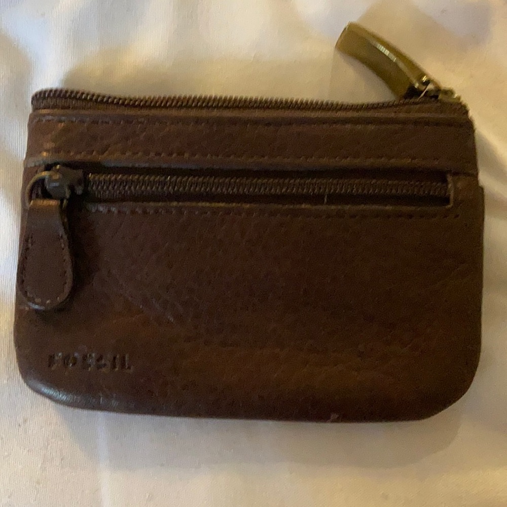 Vintage Brown Fossil Coin Purse